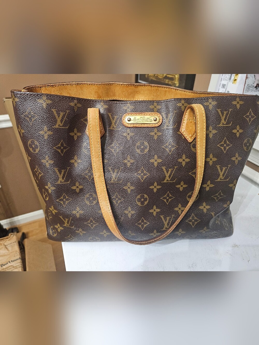Louis Vuitton Monogram LV Canvas Wilshire MM Tote Bag